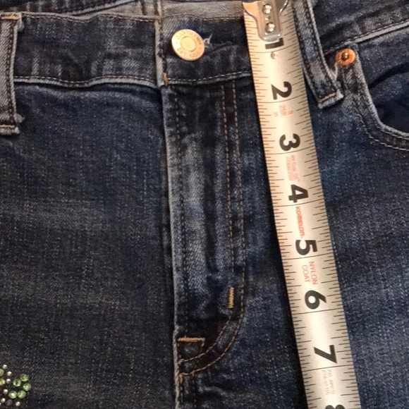 Women’s UPCYCLED HAND CRAFTED GAP Blue Jeans with Butterfly Designs Sz 29/8L - Picture 14 of 16